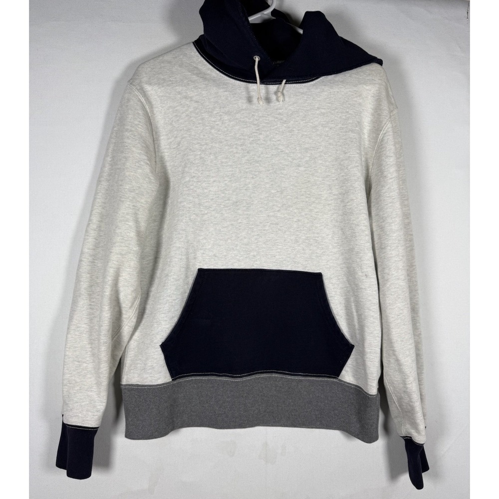 Wallace & Barnes Hoodie Men's Small Gray Colorblock Two Tone Pullover Pockets
